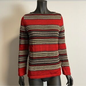 ☁️ Lauren Ralph Lauren / cotton boat neck stripped knit sweater small